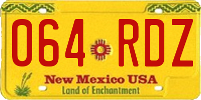 NM license plate 064RDZ