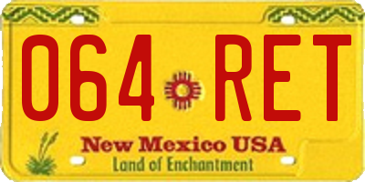 NM license plate 064RET