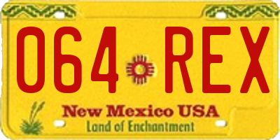 NM license plate 064REX