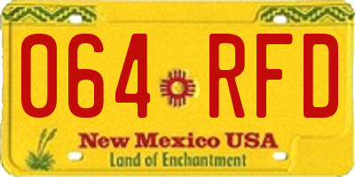 NM license plate 064RFD