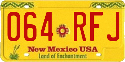 NM license plate 064RFJ