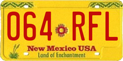 NM license plate 064RFL