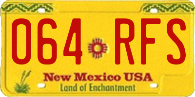 NM license plate 064RFS