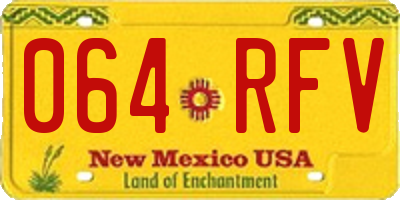 NM license plate 064RFV