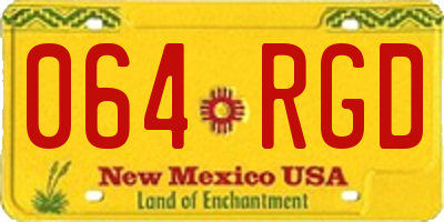 NM license plate 064RGD