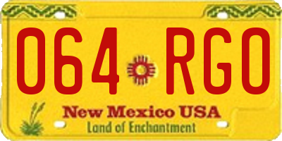 NM license plate 064RGO