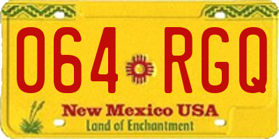 NM license plate 064RGQ