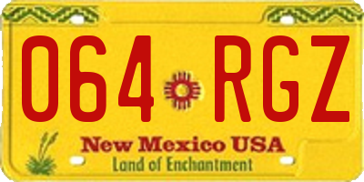 NM license plate 064RGZ