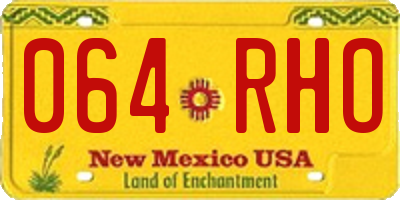 NM license plate 064RHO