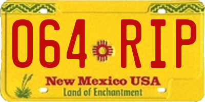 NM license plate 064RIP