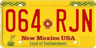 NM license plate 064RJN