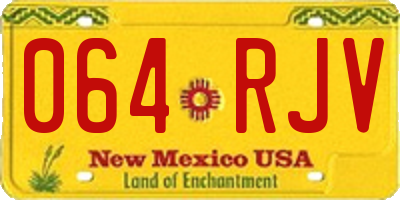 NM license plate 064RJV