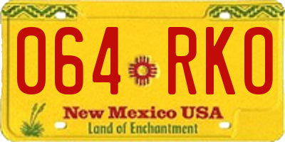 NM license plate 064RKO