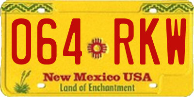 NM license plate 064RKW