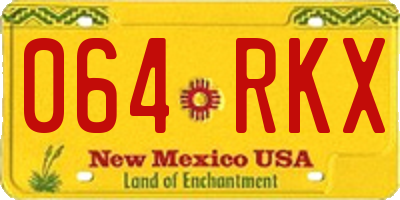 NM license plate 064RKX
