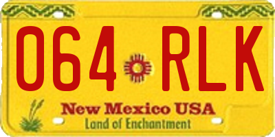 NM license plate 064RLK