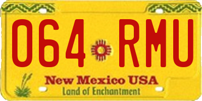 NM license plate 064RMU
