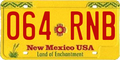 NM license plate 064RNB