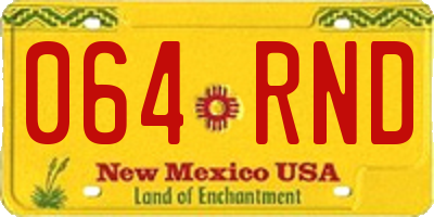 NM license plate 064RND