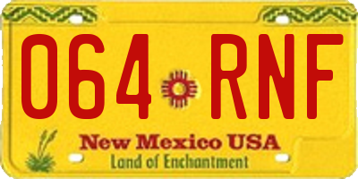 NM license plate 064RNF