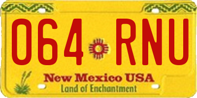 NM license plate 064RNU