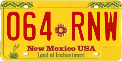 NM license plate 064RNW