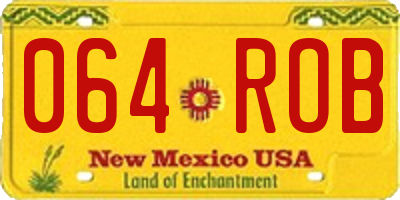 NM license plate 064ROB