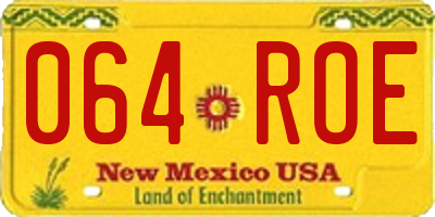 NM license plate 064ROE