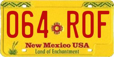 NM license plate 064ROF