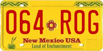NM license plate 064ROG