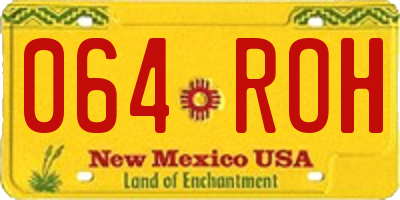 NM license plate 064ROH