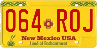 NM license plate 064ROJ