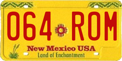 NM license plate 064ROM