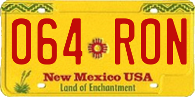 NM license plate 064RON