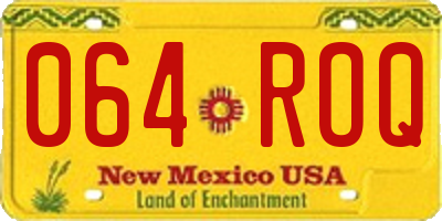 NM license plate 064ROQ