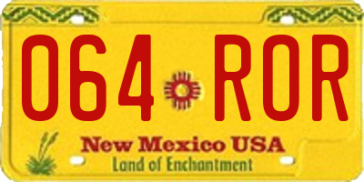 NM license plate 064ROR