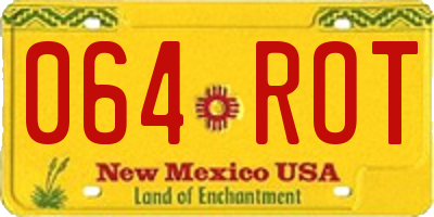 NM license plate 064ROT