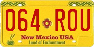 NM license plate 064ROU