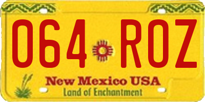 NM license plate 064ROZ
