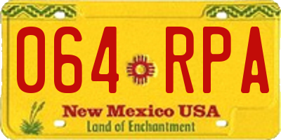 NM license plate 064RPA