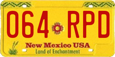 NM license plate 064RPD
