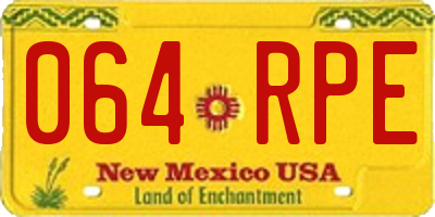 NM license plate 064RPE