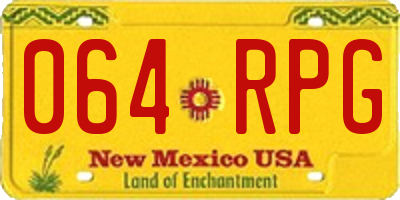 NM license plate 064RPG