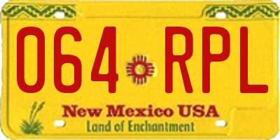 NM license plate 064RPL