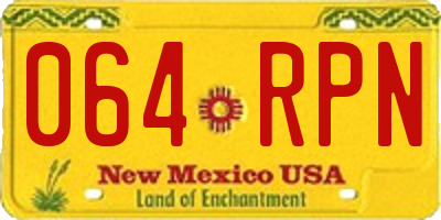 NM license plate 064RPN