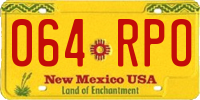 NM license plate 064RPO