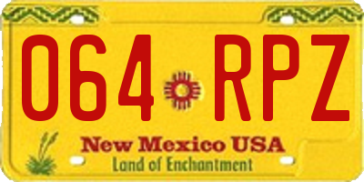 NM license plate 064RPZ