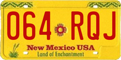 NM license plate 064RQJ