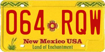 NM license plate 064RQW