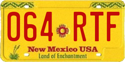 NM license plate 064RTF